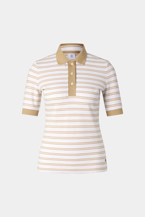 Wendy Polo Shirt In Camel/Off-White