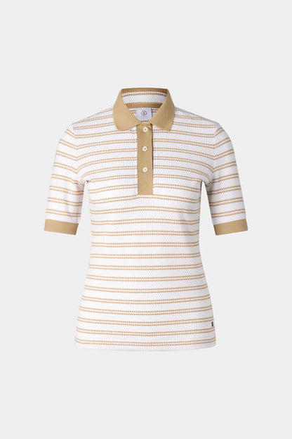 Wendy Polo Shirt In Camel/Off-White
