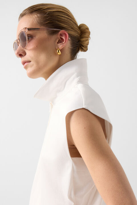 Mia Polo Top In Off-White