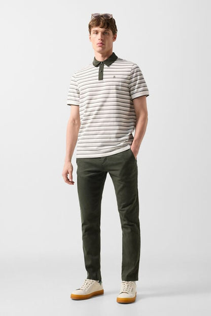 Timo Polo Shirt In Dark Green/Off-White