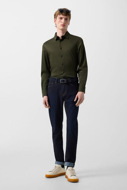 Jersey Shirt Franz In Olive Green