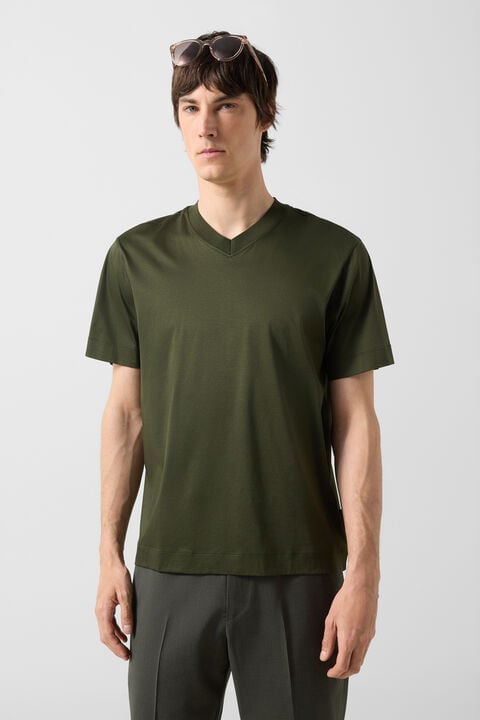 T-Shirt Tiam In Olive Green