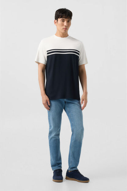 T-shirt Pete in Black/cream