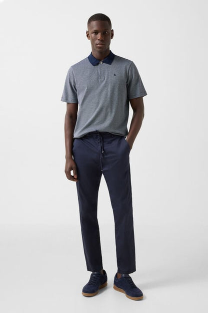 Wynn Polo Shirt In Navy Blue/White
