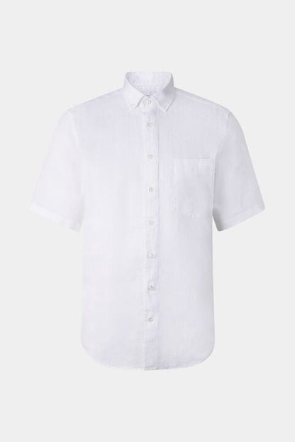 Linen Short-Sleeved Shirt Lykos In White