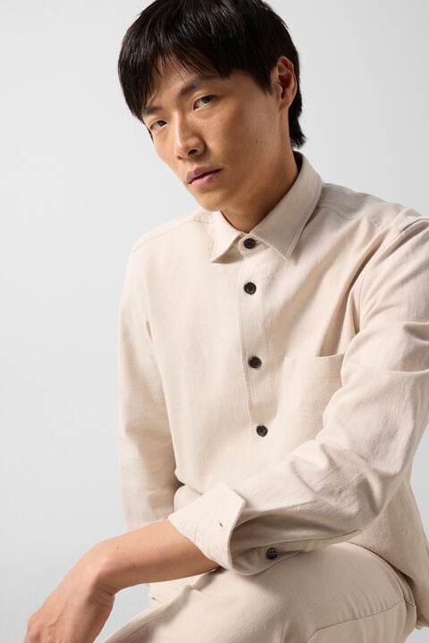 Linen Blend Shirt Heiko In Sand