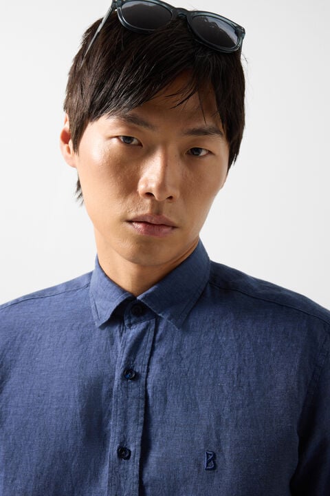 Timi Linen Shirt In Navy Blue