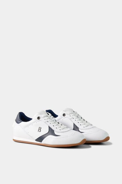 Monza Trainers In White/Navy Blue