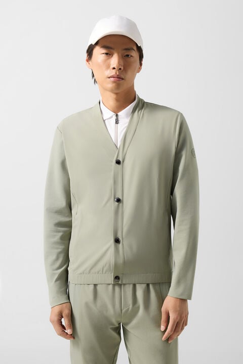 Dario Sweat Cardigan In Eucalyptus