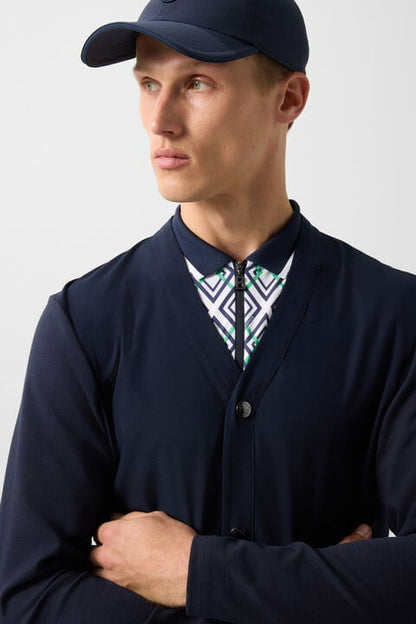 Dario Sweat Cardigan In Navy Blue