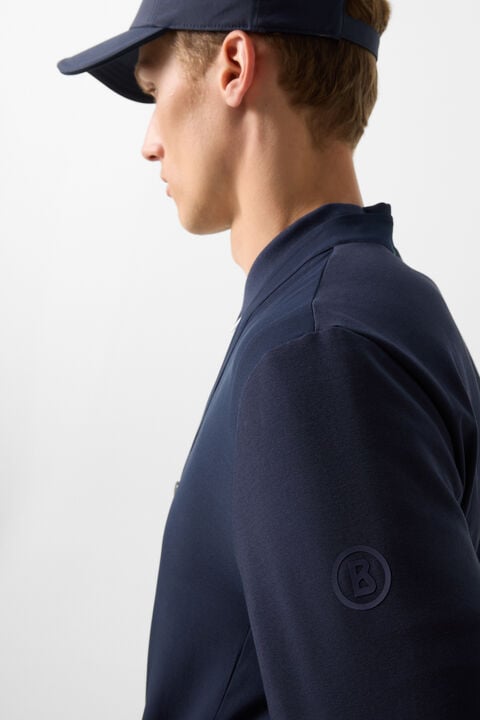 Dario Sweat Cardigan In Navy Blue