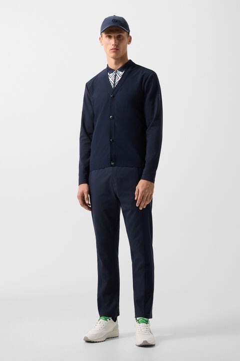 Dario Sweat Cardigan In Navy Blue