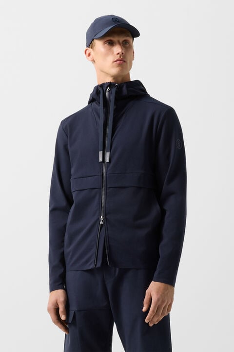 Ernesto Jersey Jacket In Navy Blue