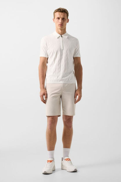Maxim Knitted Polo Shirt In Off-White