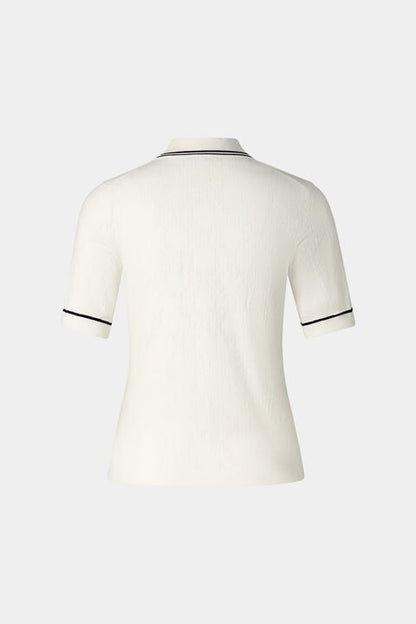 Mandy Knitted Polo Shirt In Off-White