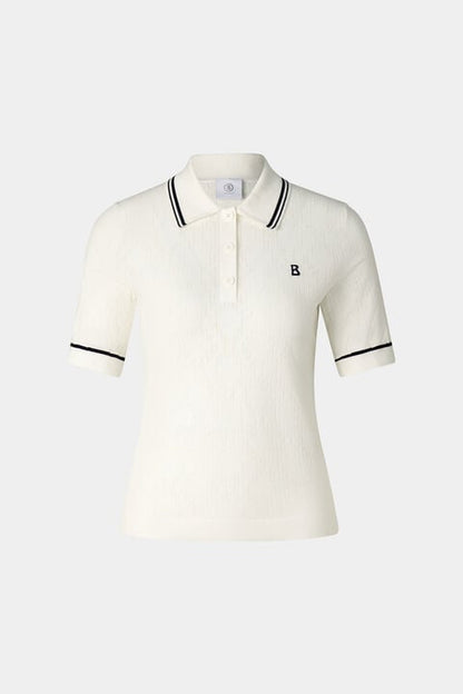 Mandy Knitted Polo Shirt In Off-White