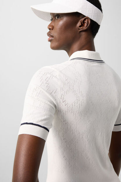 Mandy Knitted Polo Shirt In Off-White