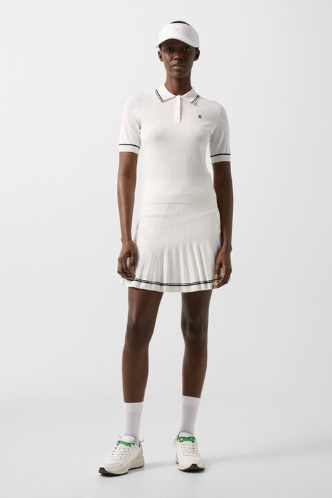 Mandy Knitted Polo Shirt In Off-White