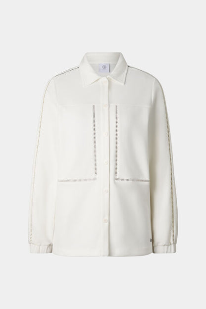 Raquel Jersey Overshirt In Off-White