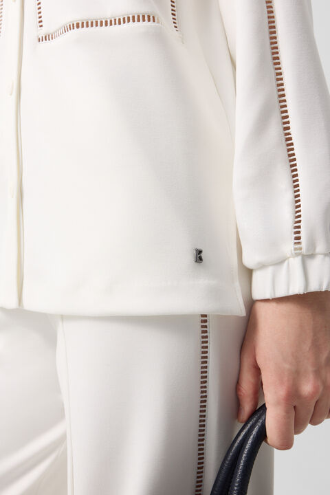 Raquel Jersey Overshirt In Off-White