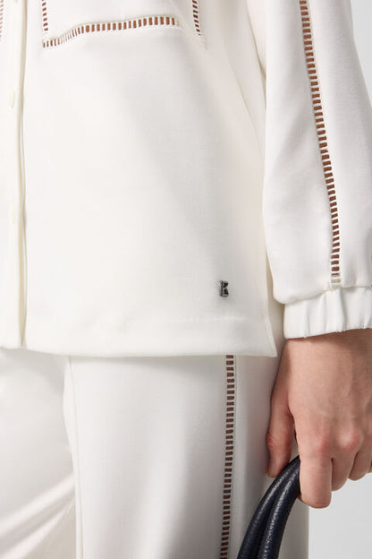 Raquel Jersey Overshirt In Off-White