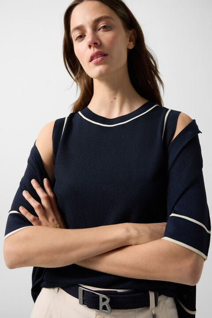 Knitted Top Phia In Navy Blue