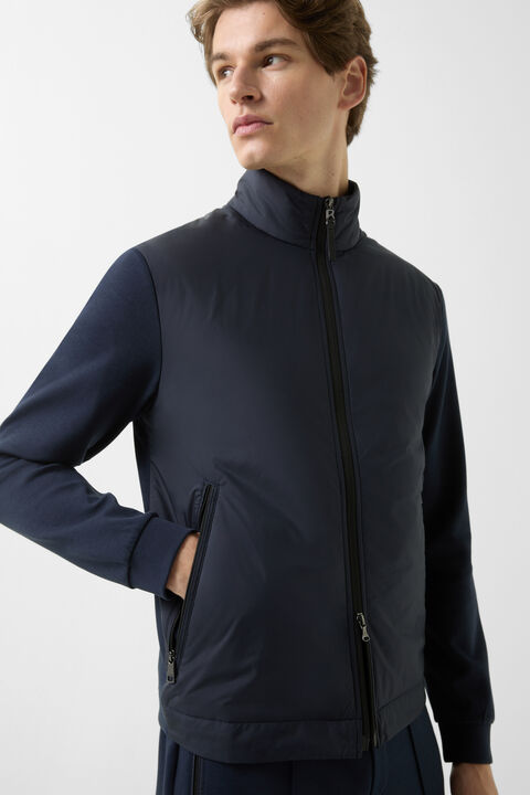 Rover Hybrid Jersey Jacket In Navy Blue