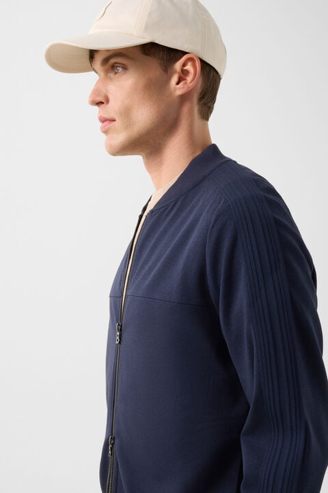 Lennox Jersey Jacket In Navy Blue