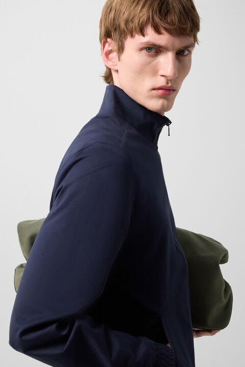 Rupert Jersey Jacket In Navy Blue