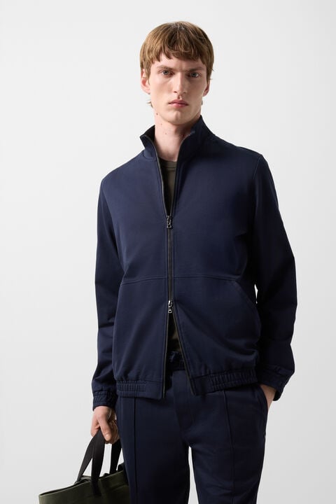 Rupert Jersey Jacket In Navy Blue