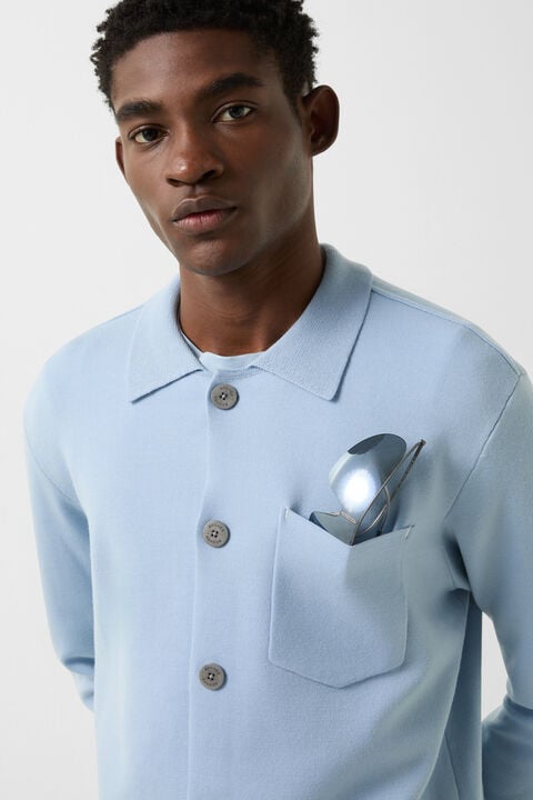 Olaf Knit Jacket In Light Blue