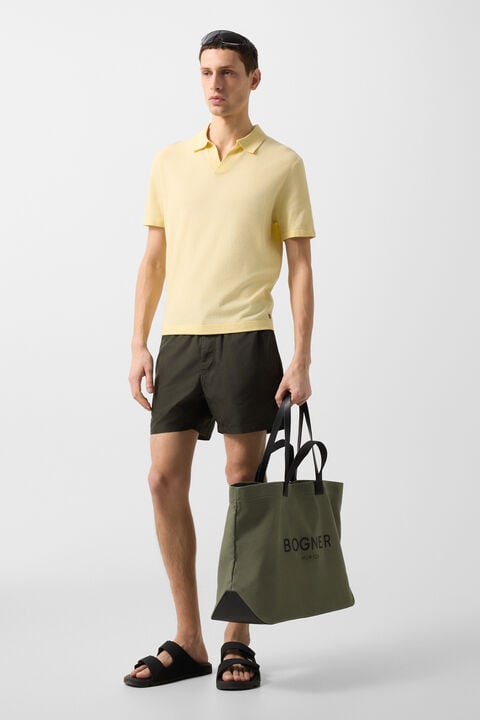 Lyon Knitted Polo Shirt In Yellow