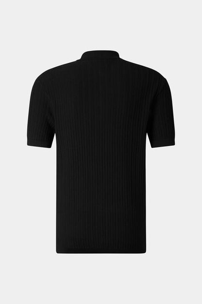 Tobias Knitted Polo Shirt In Black