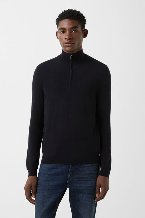 Virgin Wool Ouri Troyer In Navy Blue
