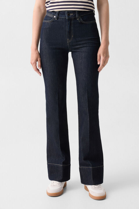 Flared Fit Jeans Devin In Dark Denim Blue
