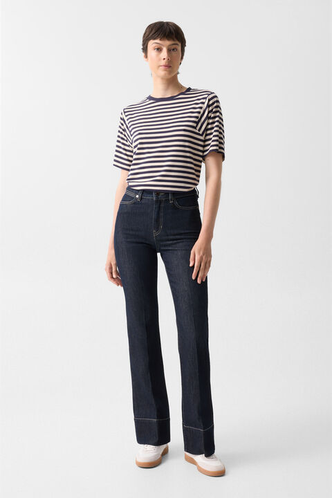 Flared Fit Jeans Devin In Dark Denim Blue