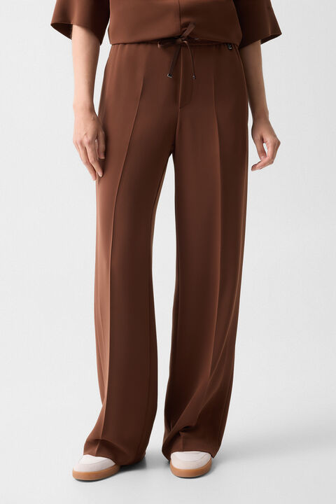Enny Crepe Trousers In Brown