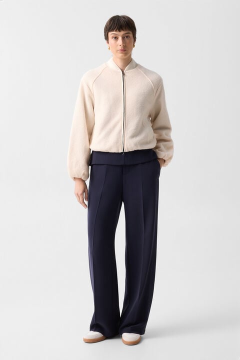 Editha Woollen Blouson In Cream