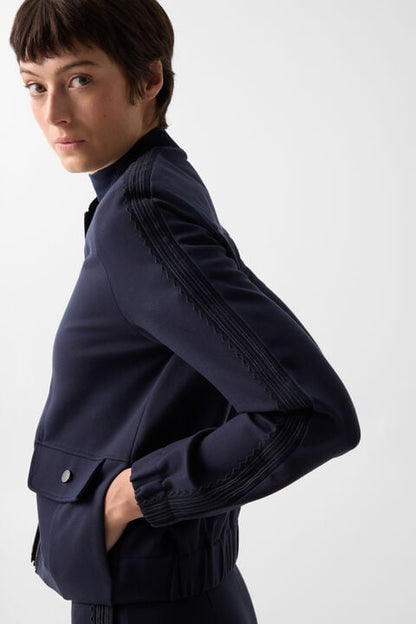 Luisa Jersey Jacket In Navy Blue
