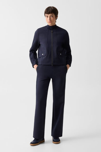 Luisa Jersey Jacket In Navy Blue