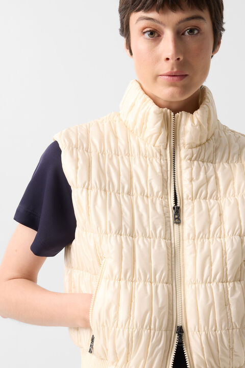 Sally Quilted Waistcoat In Cream