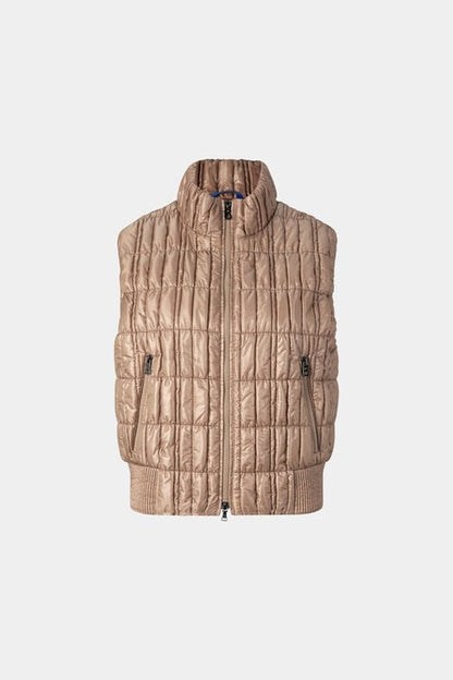 Sally Quilted Waistcoat In Camel