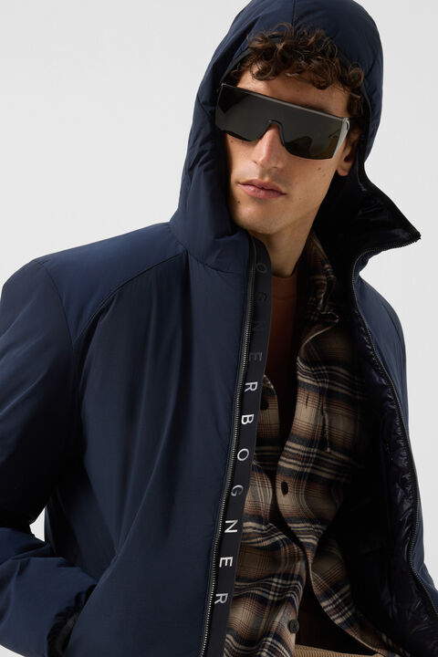 Clio Lightweight Down Jacket In Navy Blue