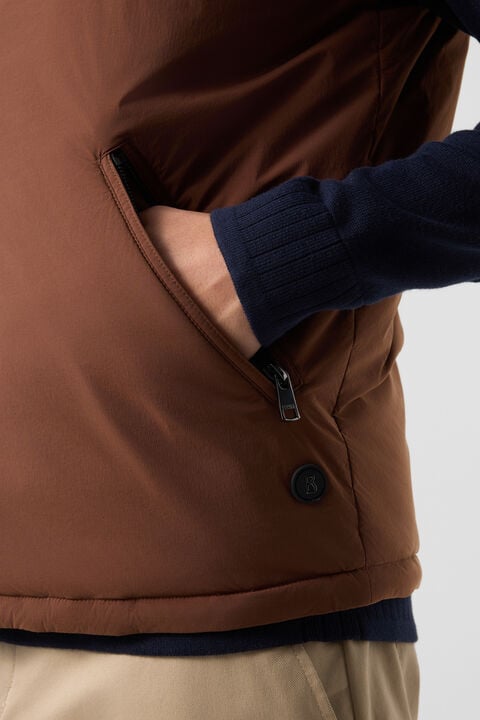 Clion Lightweight Down Waistcoat In Brown