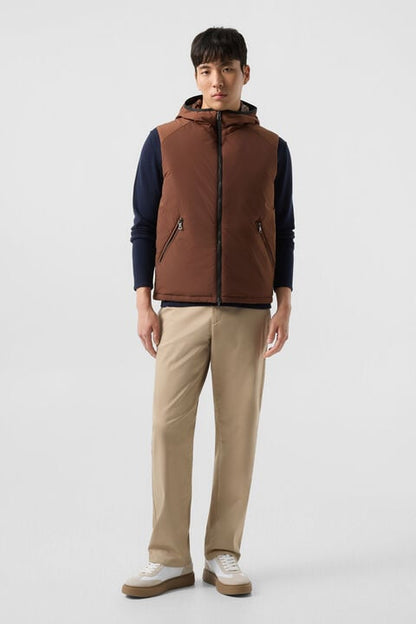 Clion Lightweight Down Waistcoat In Brown
