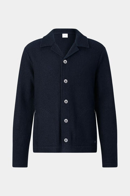 Wool Overshirt Blanco In Navy Blue
