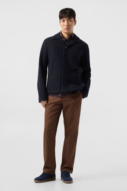 Wool Overshirt Blanco In Navy Blue
