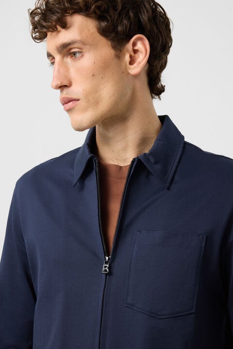 Xaver Jersey Jacket In Navy Blue
