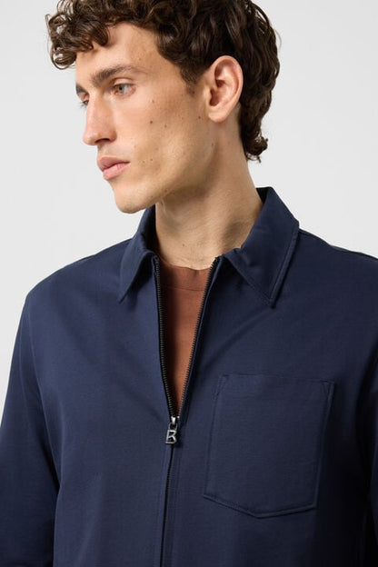 Xaver Jersey Jacket In Navy Blue