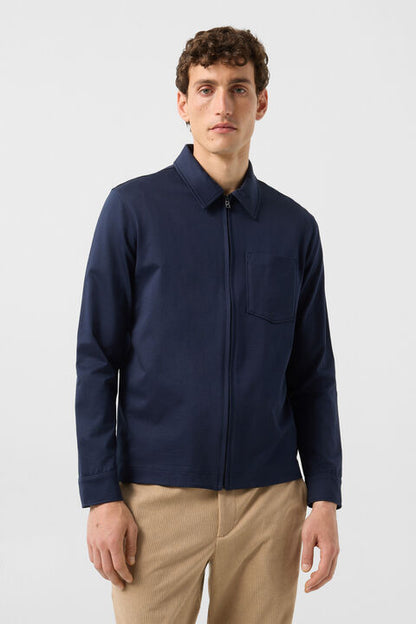 Xaver Jersey Jacket In Navy Blue